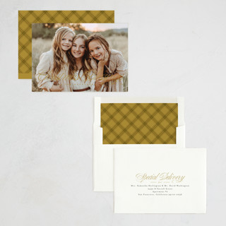 This is a fireside photo christmas cards with standard by Laura Hankins called blessing script printing on recycled smooth signature in standard