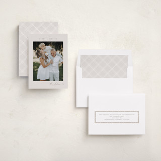 This is a stone photo christmas cards with standard by Nicole Walsh called merry & blessed printing on recycled smooth signature in standard