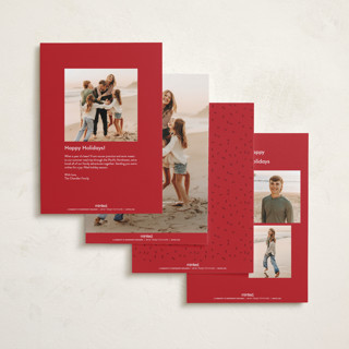 This is a poinsettia photo christmas cards with standard by Stacey Meacham called minimalist corner printing on recycled smooth signature in standard