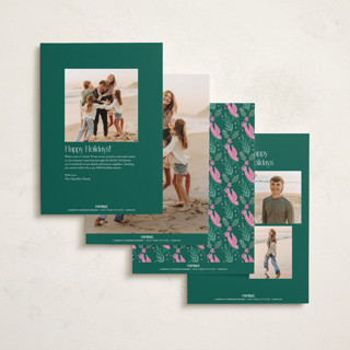 This is a flamingo photo christmas cards with standard by Elly called peaceful garden printing on recycled smooth signature in standard
