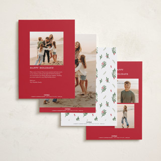This is a poinsettia photo christmas cards with standard by BR Designs called joyful-bow printing on recycled smooth signature in standard