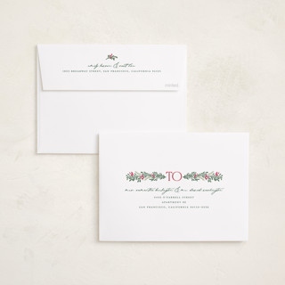 This is a poinsettia photo christmas cards with standard by BR Designs called joyful-bow printing on recycled smooth signature in standard