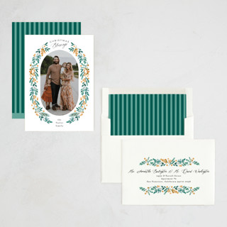 This is a honey photo christmas cards with standard by Alethea and Ruth called christmas blessing branches printing on recycled smooth signature in standard