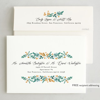 This is a honey photo christmas cards with standard by Alethea and Ruth called christmas blessing branches printing on recycled smooth signature in standard