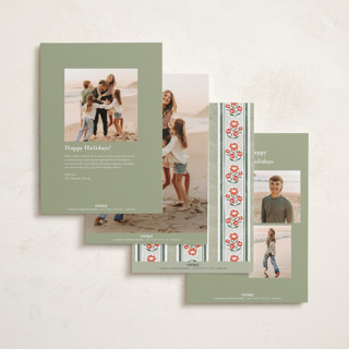 This is a forest photo christmas cards with standard by Jackie Crawford called wildflower holiday ribbon printing on recycled smooth signature in standard