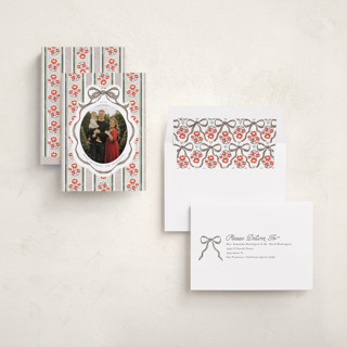 This is a coal photo christmas cards with standard by Jackie Crawford called wildflower holiday ribbon printing on recycled smooth signature in standard