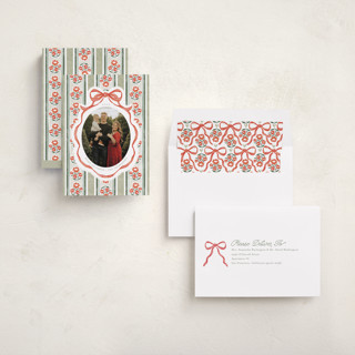 This is a forest photo christmas cards with standard by Jackie Crawford called wildflower holiday ribbon printing on recycled smooth signature in standard