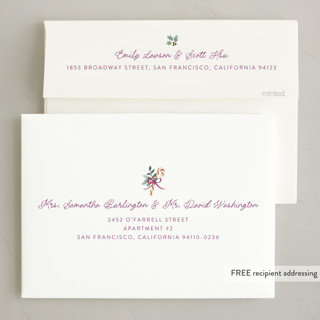 This is a sugar plum photo christmas cards with standard by Cass Loh called family crest printing on recycled smooth signature in standard