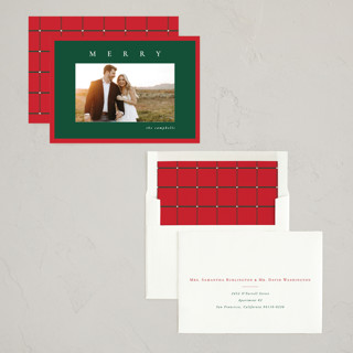 This is a pine photo christmas cards with standard by Amy Kross called edged printing on recycled smooth signature in standard