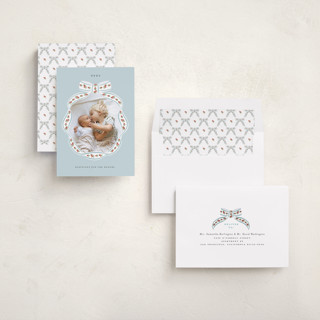 This is a winter sky photo christmas cards with standard by Itsy Belle Studio called cottage ribbon printing on recycled smooth signature in standard