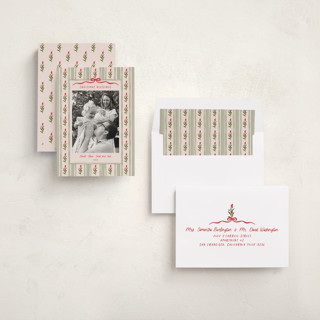 This is a stocking photo christmas cards with standard by Creo Study called hand-drawn vintage garden printing on recycled smooth signature in standard