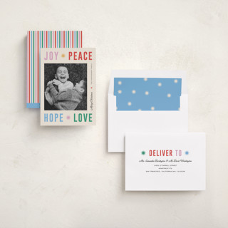 This is a sparkler photo christmas cards with standard by Pixel and Hank called peace poster printing on recycled smooth signature in standard