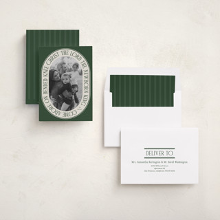 This is a pine photo christmas cards with standard by Brianne Larsen called come adore printing on recycled smooth signature in standard