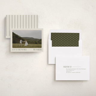 This is a cream photo christmas cards with standard by Robert and Stella called vintage postcard printing on recycled smooth signature in standard
