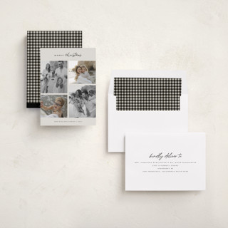 This is a ink photo christmas cards with standard by Wildfield Paper Co called happy holiday printing on recycled smooth signature in standard