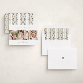 This is a antique photo christmas cards with standard by Jennifer Postorino called simple trio printing on recycled smooth signature in standard