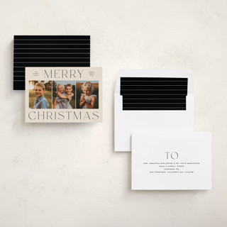 This is a ink photo christmas cards with standard by Ekko Studio called classy trio printing on recycled smooth signature in standard