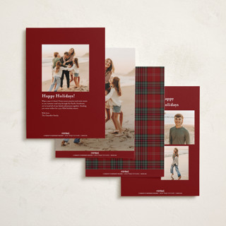 This is a berry photo christmas cards with standard by Stacey Meacham called plaid collage printing on recycled smooth signature in standard