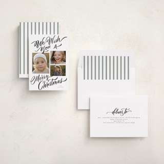 This is a coal photo christmas cards with standard by Elsa Duncan called we wish you printing on recycled smooth signature in standard