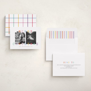 This is a sunset photo christmas cards with standard by Ana Sharpe called bright wishes printing on recycled smooth signature in standard