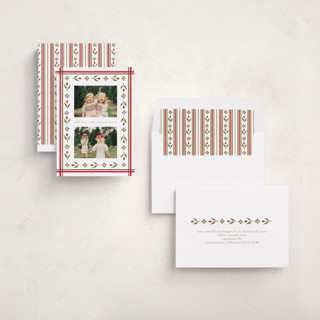 This is a christmas classic photo christmas cards with standard by Elsa Duncan called little floral border printing on recycled smooth signature in standard