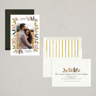 This is a clay photo christmas cards with standard by Kimberly Morgan called verdancy printing on recycled smooth signature in standard