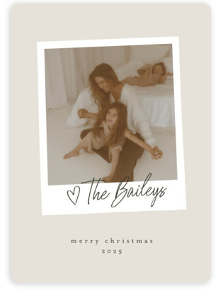 This is a cream photo christmas cards with standard by Karidy Walker called holiday snapshot printing on recycled smooth signature in standard