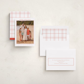 This is a stocking photo christmas cards with standard by Nicole Walsh called minimalist frame printing on recycled smooth signature in standard