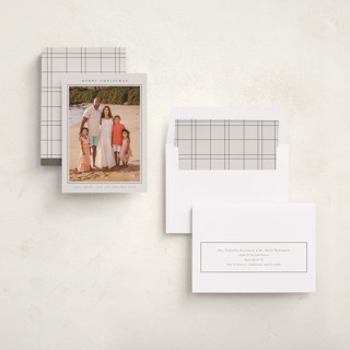 This is a stone photo christmas cards with standard by Nicole Walsh called minimalist frame printing on recycled smooth signature in standard