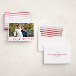 This is a cherry photo christmas cards with standard by Carolyn MacLaren called merry mix printing on recycled smooth signature in standard