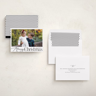 This is a coal photo christmas cards with standard by Carolyn MacLaren called merry mix printing on recycled smooth signature in standard
