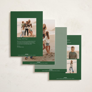 This is a fir photo christmas cards with standard by Emily Betts called gingham vintage printing on recycled smooth signature in standard