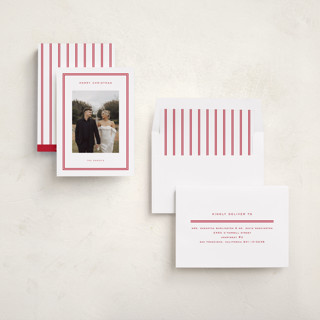 This is a berry photo christmas cards with standard by Stacey Meacham called modern decor printing on recycled smooth signature in standard
