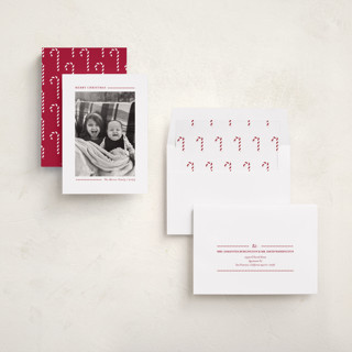 This is a candy cane photo christmas cards with standard by Allison Orszak called candy cane lines printing on recycled smooth signature in standard