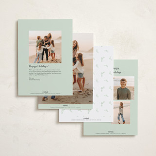 This is a wintergreen photo christmas cards with standard by Erika Firm called preppy gelateria stripes printing on recycled smooth signature in standard