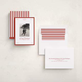 This is a candy cane photo christmas cards with standard by Ellen Schlegelmilch called newsie printing on recycled smooth signature in standard