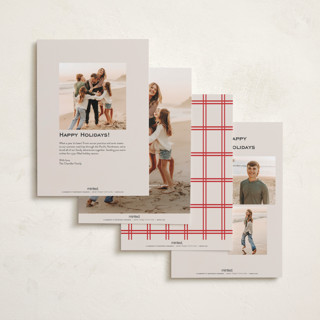 This is a red bow photo christmas cards with standard by Megan Davis called basque printing on recycled smooth signature in standard