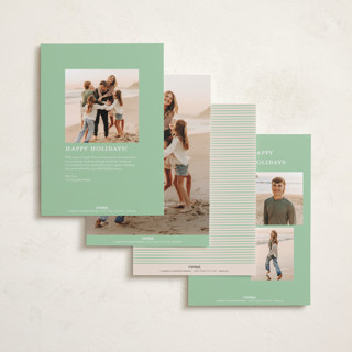 This is a peppermint photo christmas cards with standard by Julie Murray called poinsettia printing on recycled smooth signature in standard