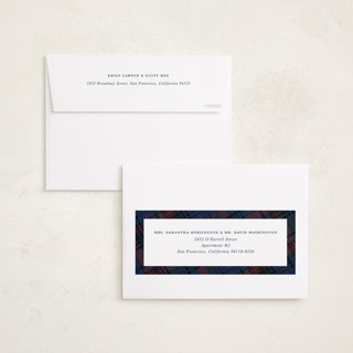 This is a navy photo christmas cards with standard by Yaling Hou Suzuki called heartwarming printing on recycled smooth signature in standard
