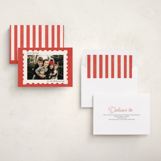 This is a cherry photo christmas cards with standard by Sabrina Excene called risograph stamp printing on recycled smooth signature in standard