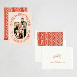 This is a cider photo christmas cards with standard by Alethea and Ruth called oval lettering printing on recycled smooth signature in standard