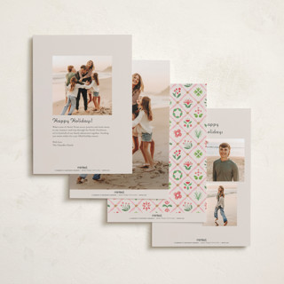 This is a taffy photo christmas cards with standard by Paper Sun Studio called patchwork christmas printing on recycled smooth signature in standard