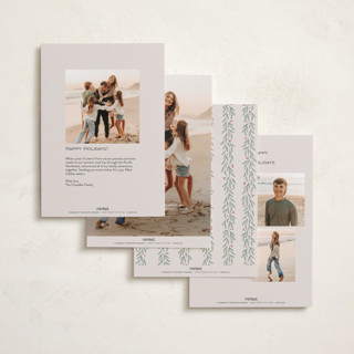 This is a ecru photo christmas cards with standard by Hooray Creative called christmas garland printing on recycled smooth signature in standard