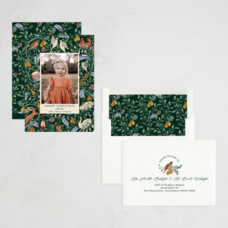 This is a evergreen photo christmas cards with standard by Sarah Knight called 12 days of christmas printing on recycled smooth signature in standard