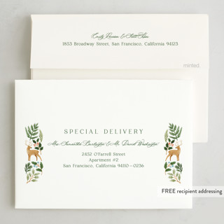 This is a leaf photo christmas cards with standard by Elly called wild forest printing on recycled smooth signature in standard