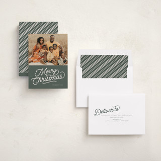 This is a balsam photo christmas cards with standard by BR Designs called retro vintage holiday printing on recycled smooth signature in standard