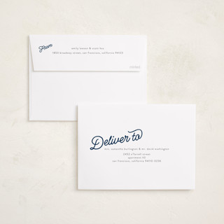 This is a navy photo christmas cards with standard by BR Designs called retro vintage holiday printing on recycled smooth signature in standard