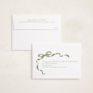 This is a winter moss photo christmas cards with standard by Susan Zinader called whimsical bow printing on recycled smooth signature in standard