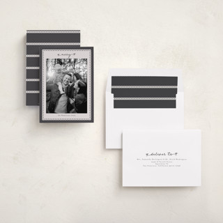 This is a charcoal photo christmas cards with standard by Nicole Walsh called merry bows printing on recycled smooth signature in standard