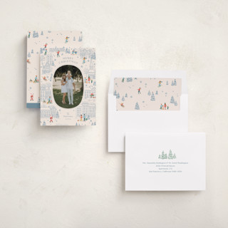 This is a blue spruce photo christmas cards with standard by Jennifer Wick called homeward bound printing on recycled smooth signature in standard